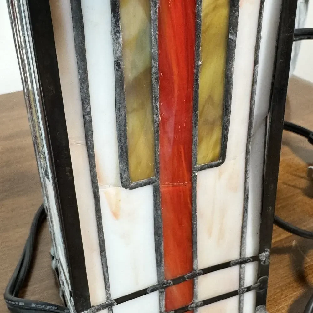 Mission Style Stained Glass Table Lamp Prairie Arts & Crafts Frank Lloyd Wright